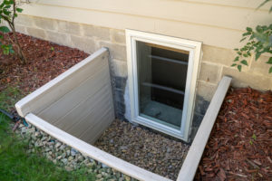 basement doors with white frame